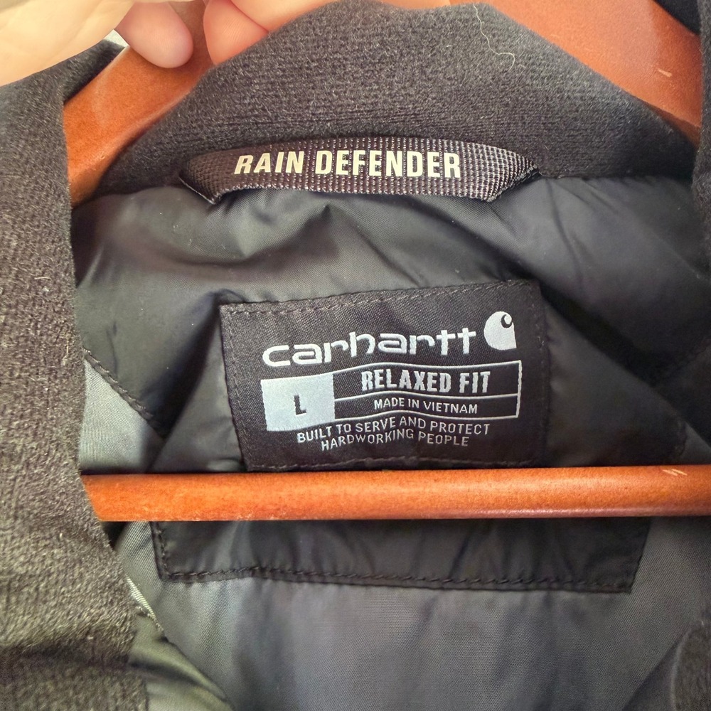 Carhartt Rain Defender Relaxed Fit Insulated Jacket Black 102208-001 Mens L - Picture 5 of 10